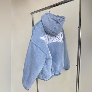 Denim Puffer Jacket by ArtcareShop Streetwear